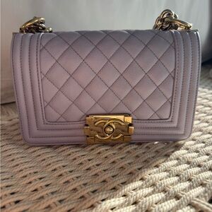 Chanel Quilted Lilac Boy Bag